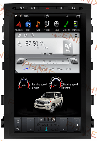 17" Vertical Screen Navi Radio for Toyota Land Cruiser LC200 2008 - 2015 | Phoenix Automotive