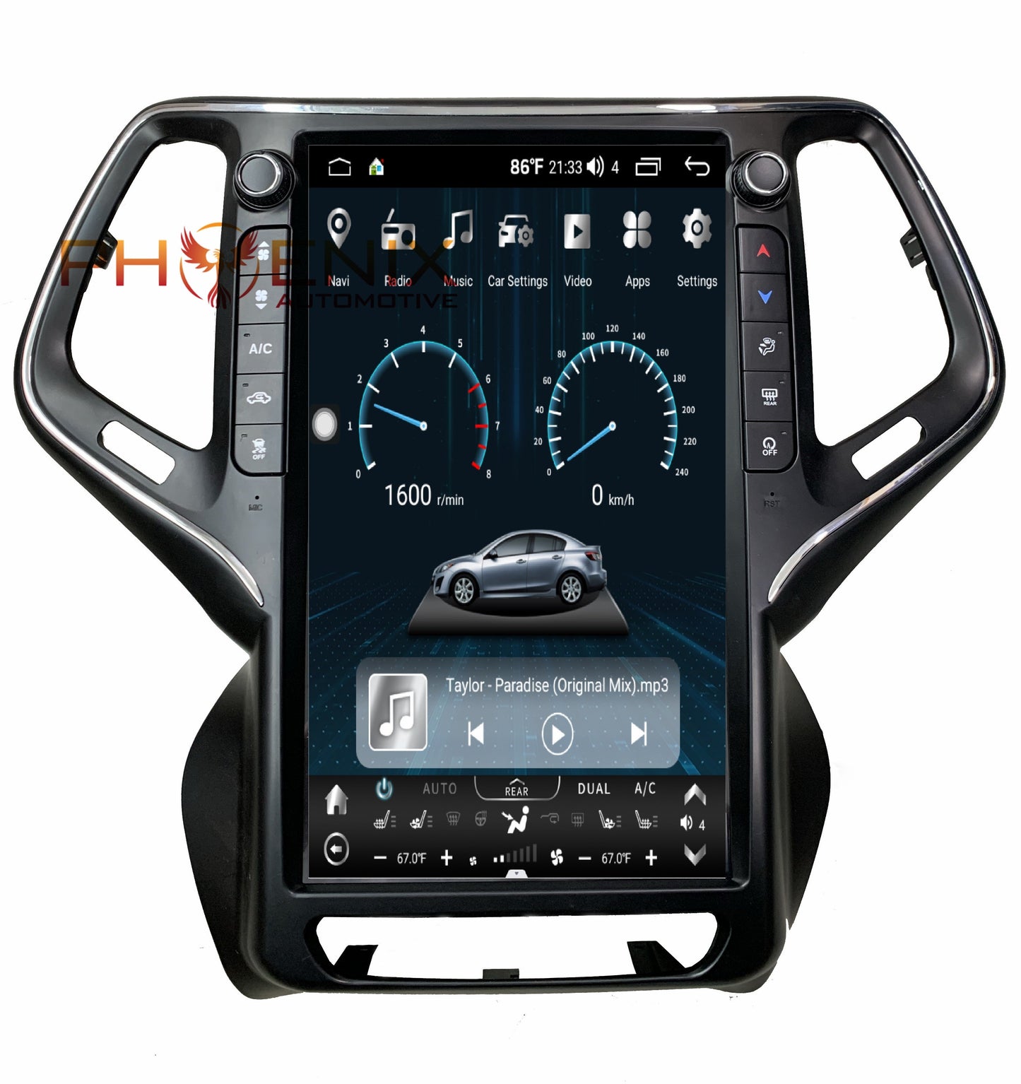 [Open box] 13.6" Vertical Screen Android 10/12/13 Fast boot Navigation Radio for Jeep Cherokee 2014 - 2021 | Phoenix Automotive