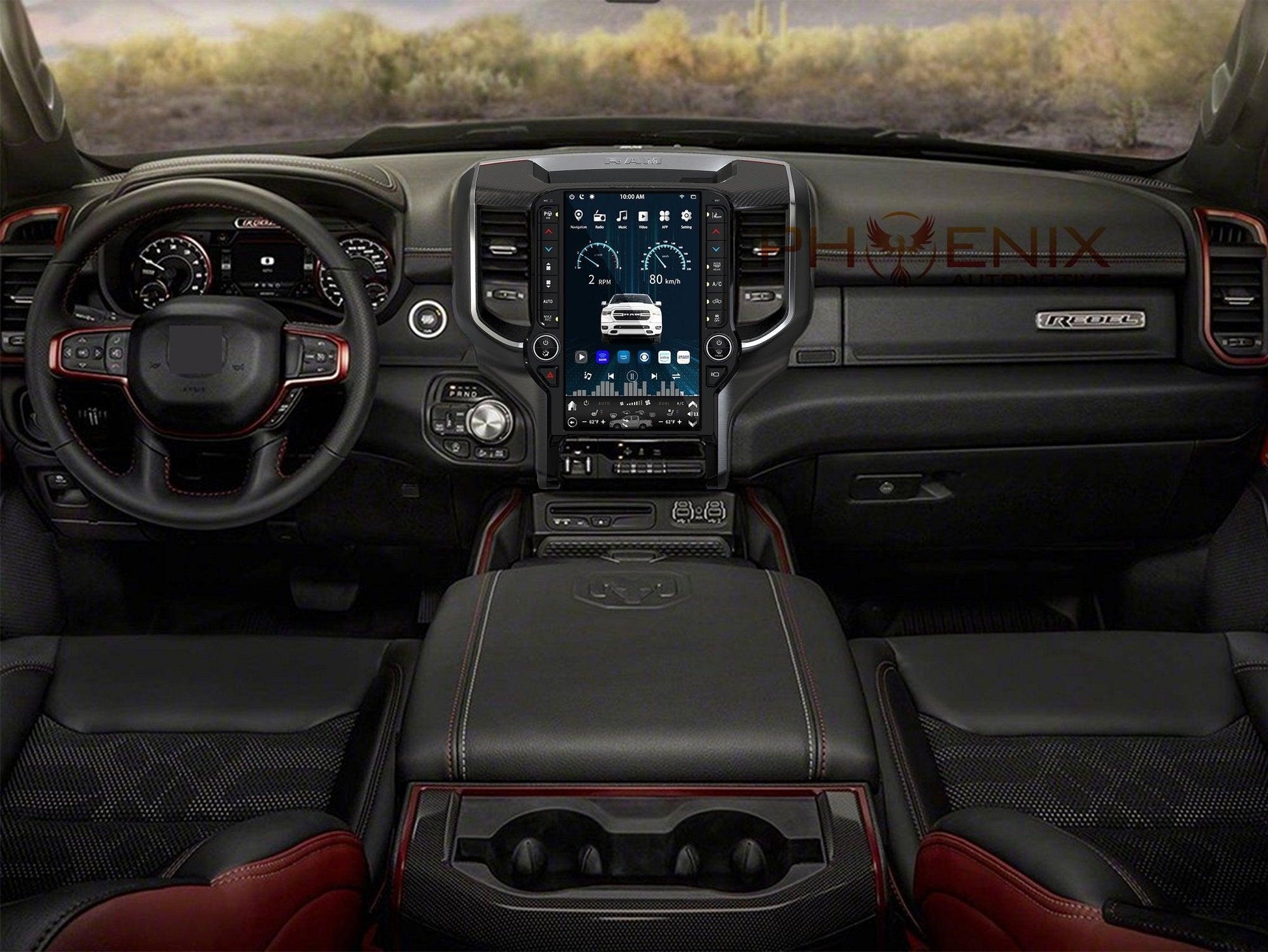 [Open box] 13.6” Android 10 Vertical Screen Navigation Radio for Dodge Ram 2019- 2022 - Smart Car Stereo Radio Navigation | In-Dash audio/video players online - Phoenix Automotive