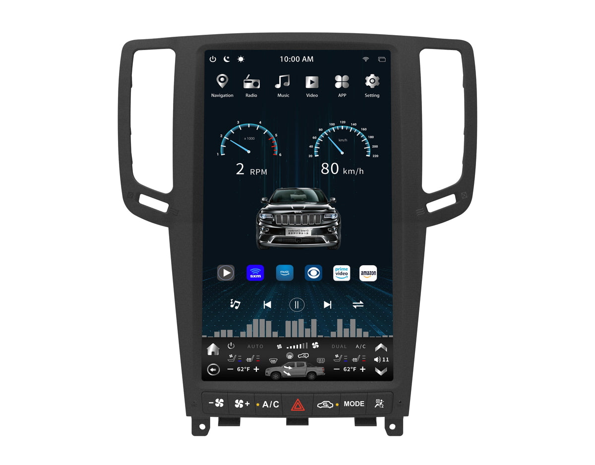 13.6" Vertical Screen Android 12 Fast boot Navigation Receiver for Infiniti G25 G35 G37 Q40 Q60  2007 - 2015 | Phoenix Automotive