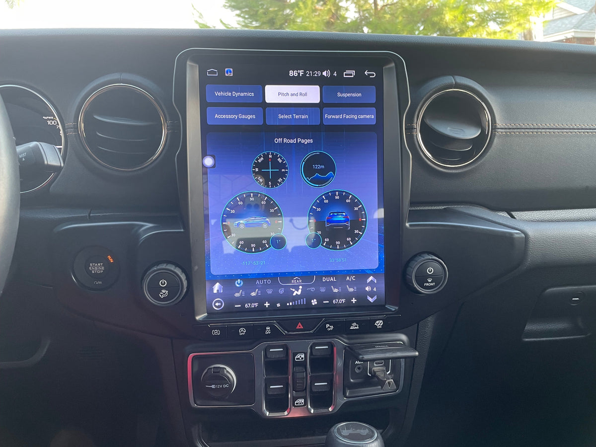 [Open box] 12.1” Android 10 / 12 Vertical Screen Navigation Radio for Jeep Wrangler JL 2018 - 2023 | Phoenix Automotive