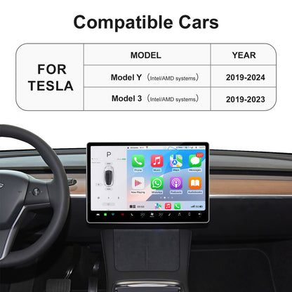 Wireless Carplay Android Auto adapter for Tesla Model 3 Model Y