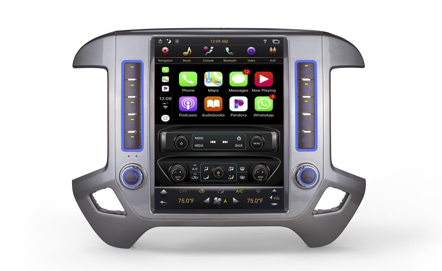 open box [PX6 SIX-CORE]12.1" Android 9 fast boot Vertical Screen Navigation Radio for Chevrolet Silverado GMC SIERRA 2014 - 2018 - Smart Car Stereo Radio Navigation | In-Dash audio/video play